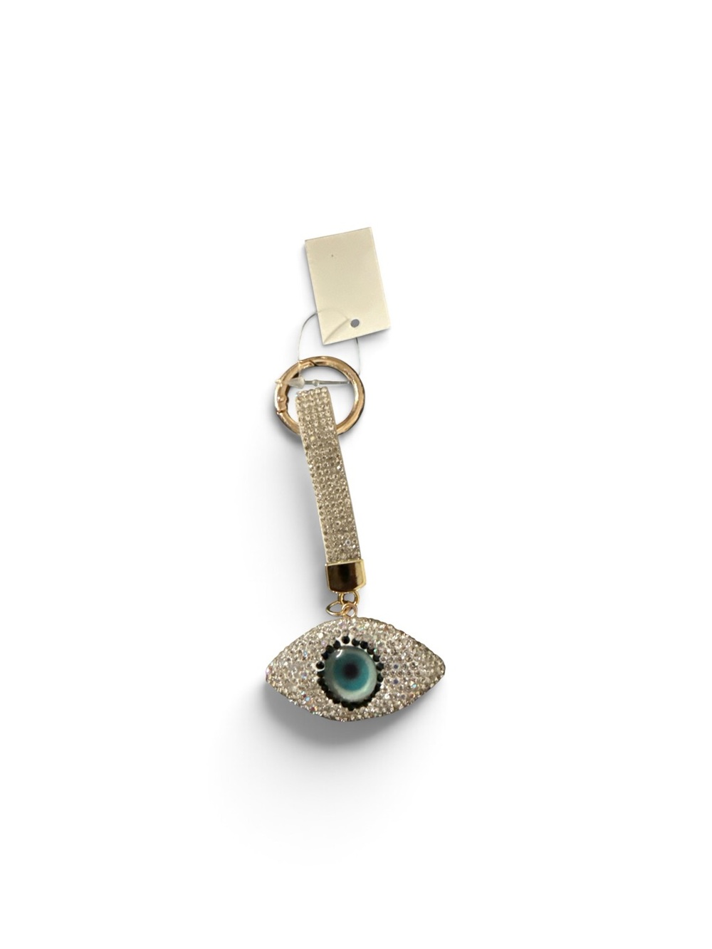 Crystal-Embellished Evil Eye Key & Card Holder Wristlet - Gold